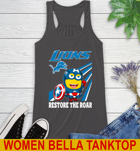 NFL Football Detroit Lions Captain America Marvel Avengers Minion Shirt Racerback Tank 10