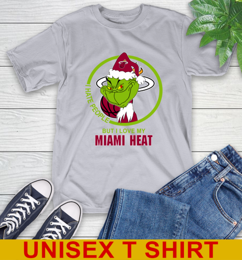 Miami Heat NBA Christmas Grinch I Hate People But I Love My Favorite Basketball Team T-Shirt 6