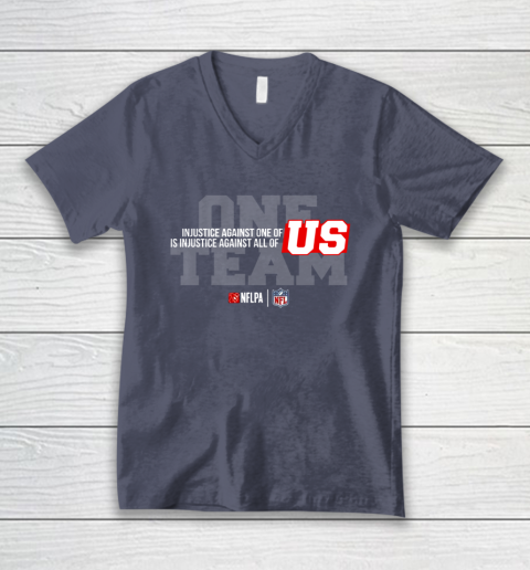 NFL End Racism Print In Front And Back V-Neck T-Shirt 7
