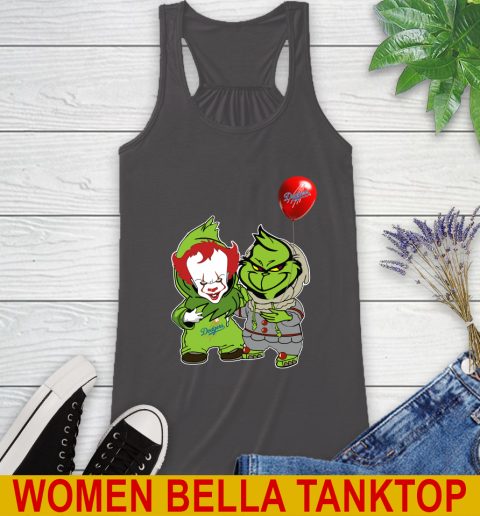 Baby Pennywise Grinch Christmas MLB Baseball Los Angeles Dodgers Racerback Tank 12