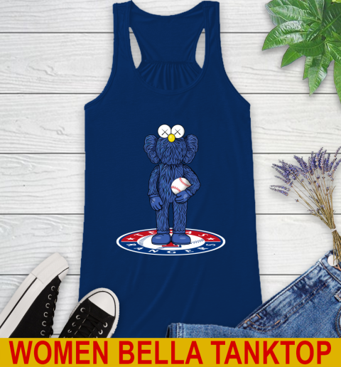 MLB Baseball Texas Rangers Kaws Bff Blue Figure Shirt Racerback Tank - Image 10