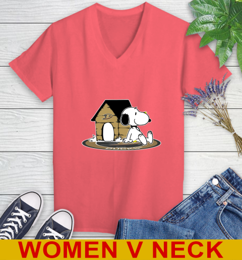 NHL Hockey Anaheim Ducks Snoopy The Peanuts Movie Shirt Women's V-Neck T-Shirt 7