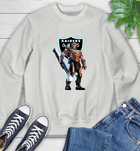 NFL Thanos Gauntlet Avengers Endgame Football Oakland Raiders Sweatshirt 5