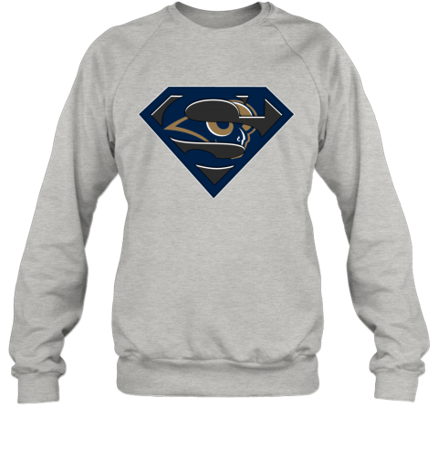 NFL Los Angeles Rams LOGO Superman clvl nfl los angeles ramslogo superman sweatshirt 35 front ash