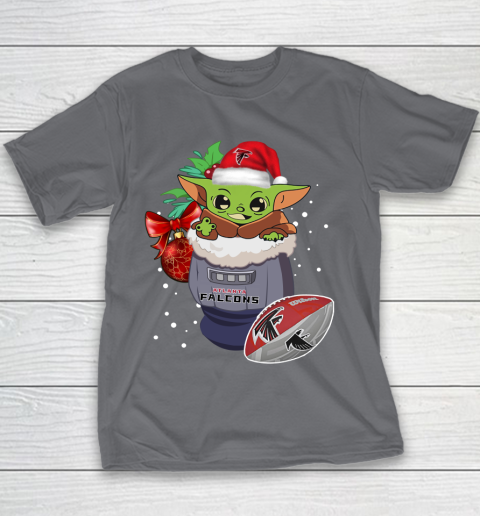 Atlanta Falcons Christmas Baby Yoda Star Wars Funny Happy NFL Youth T-Shirt 7