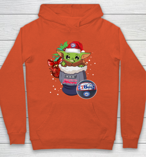 Philadelphia 76ers Christmas Baby Yoda Star Wars Funny Happy NBA Hoodie 5