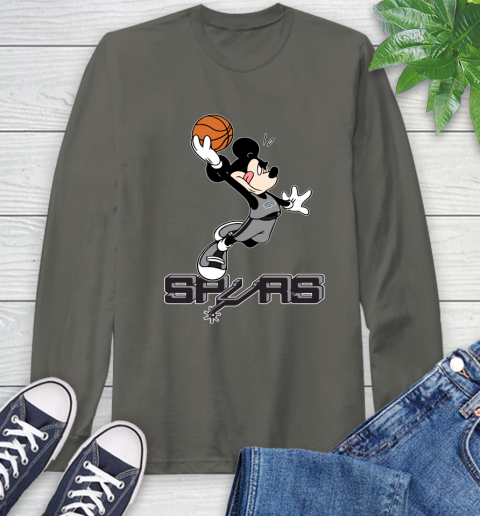 NBA Basketball San Antonio Spurs Cheerful Mickey Mouse Shirt Long Sleeve T-Shirt 9