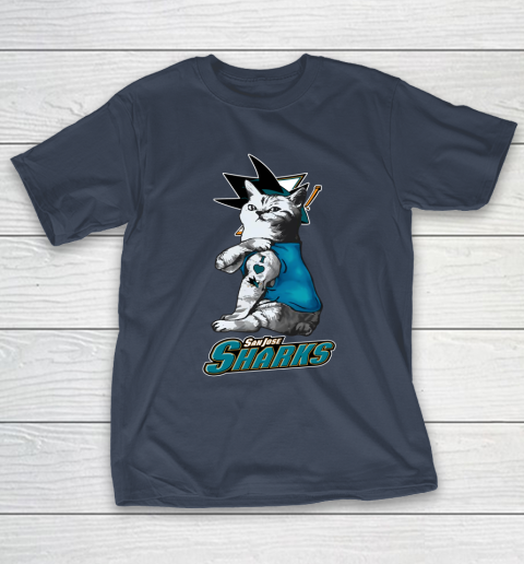 NHL My Cat Loves San Jose Sharks Hockey T-Shirt 3