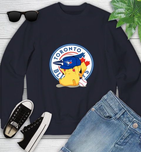 MLB Pikachu Baseball Sports Toronto Blue Jays Youth Sweatshirt 3