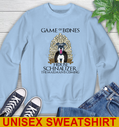 Game of bones house schnauzer dog the mailman is coming tshirt 30