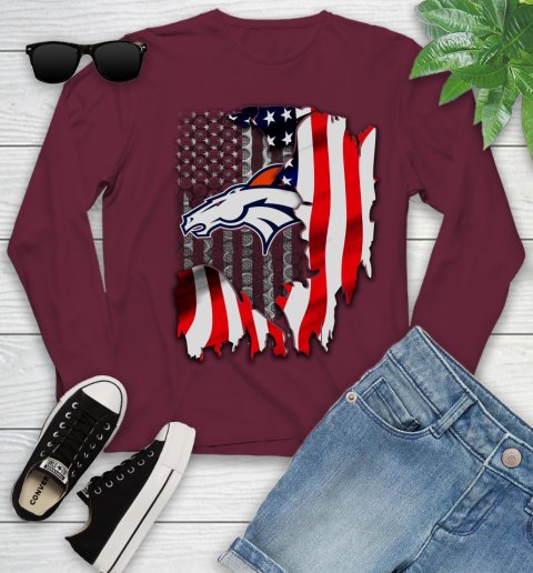 Denver Broncos NFL Football American Flag Youth Long Sleeve 6