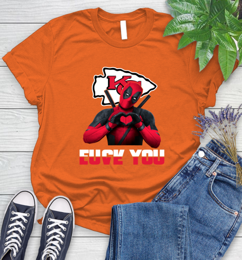 NHL Kansas City Chiefs Deadpool Love You Fuck You Football Sports Women's T-Shirt 3