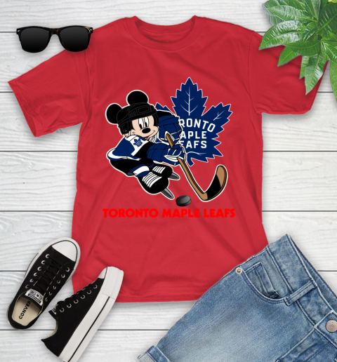NHL Toronto Maple Leafs Mickey Mouse Disney Hockey T Shirt Youth T-Shirt 10