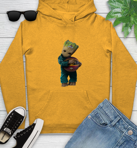NBA Groot Guardians Of The Galaxy Basketball Sports Cleveland Cavaliers Youth Hoodie 3