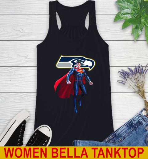 NFL Superman DC Sports Football Seattle Seahawks Racerback Tank 10
