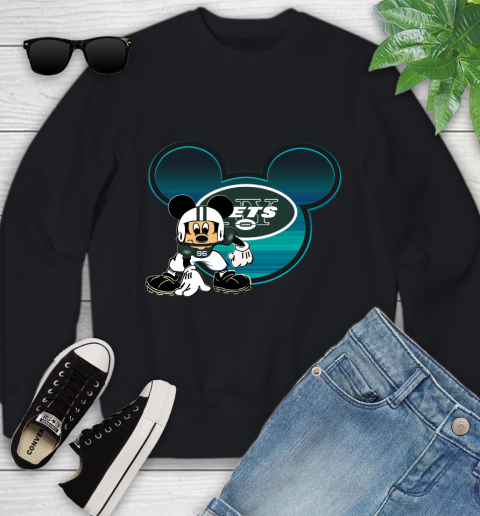 NFL New York Jets Mickey Mouse Disney Football T Shirt Youth Sweatshirt 2