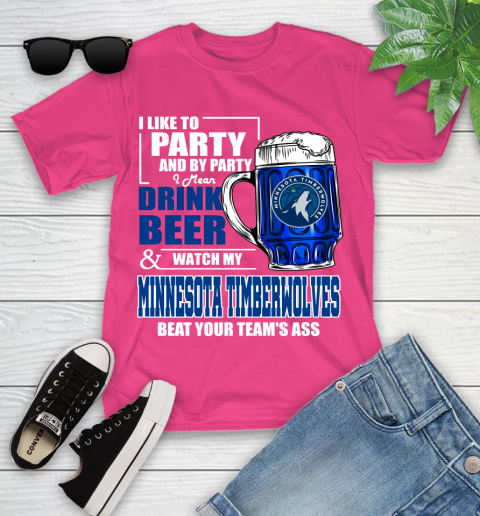 NBA Drink Beer and Watch My Minnesota Timberwolves Beat Your Team's Ass Basketball Youth T-Shirt 11