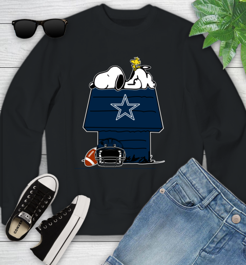 Dallas Cowboys NFL Football Snoopy Woodstock The Peanuts Movie Youth Sweatshirt 2
