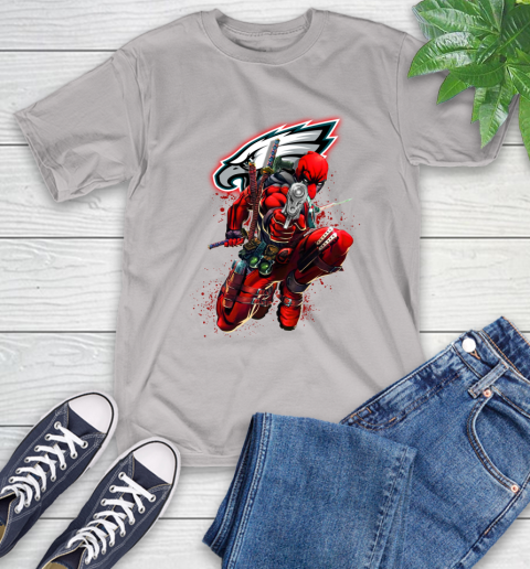 NFL Deadpool Marvel Comics Sports Football Philadelphia Eagles T-Shirt 12