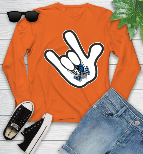 Dallas Mavericks NBA Basketball Mickey Rock Hand Disney Youth Long Sleeve 4
