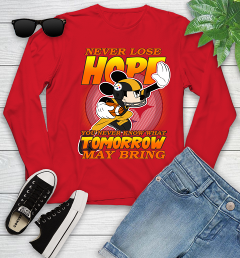 Pittsburgh Steelers NFL Football Mickey Disney Never Lose Hope Youth Long Sleeve 11
