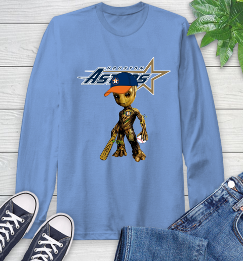 MLB Houston Astros Groot Guardians Of The Galaxy Baseball Long Sleeve T-Shirt 11
