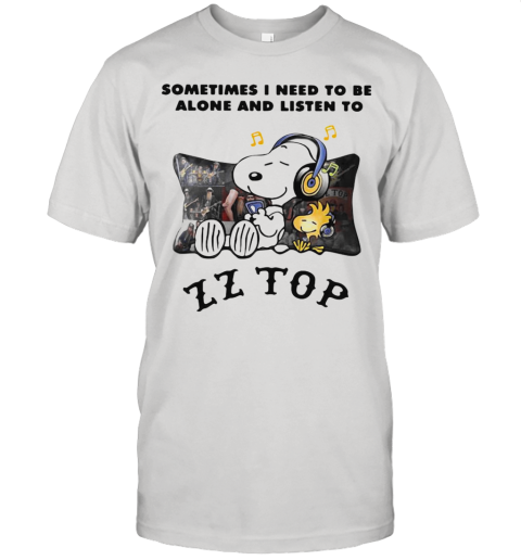 Snoopy And Woodstock Sometimes I Need To Be Alone And Listen To ZZ Top Unisex Jersey Tee