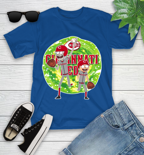 MLB Cincinnati Reds Rick And Morty Baseball Sports Youth T-Shirt 9