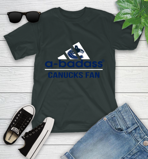 NHL A Badass Vancouver Canucks Fan Adidas Hockey Sports Youth T-Shirt 6