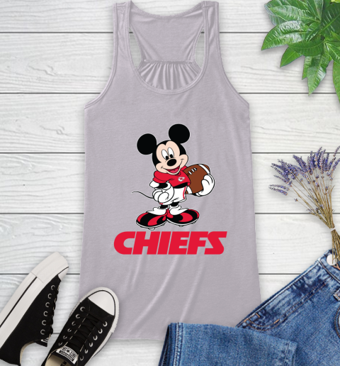 NFL Football Kansas City Chiefs Cheerful Mickey Mouse Shirt Racerback Tank 5