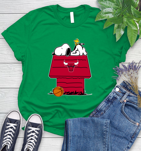 Chicago Bulls NBA Basketball Snoopy Woodstock The Peanuts Movie Women's T-Shirt 6