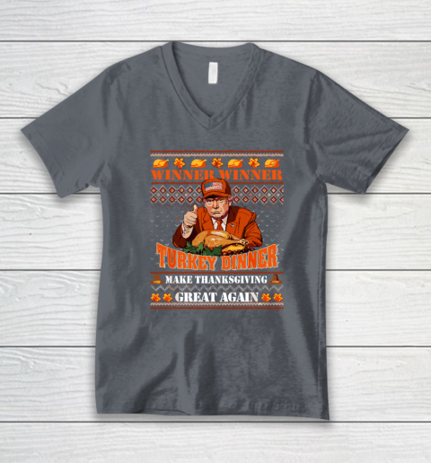 Trump Winner Funny Winner Turkey Dinner Thanksgiving Ugly V-Neck T-Shirt 3