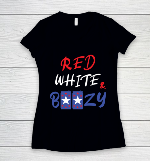 Independence Day 4th Of July Red White Women's V-Neck T-Shirt