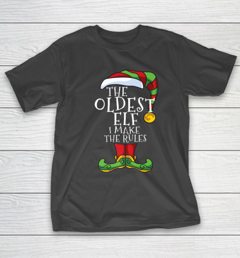 Oldest Rules Elf Family Matching Christmas Funny Pajama T-Shirt