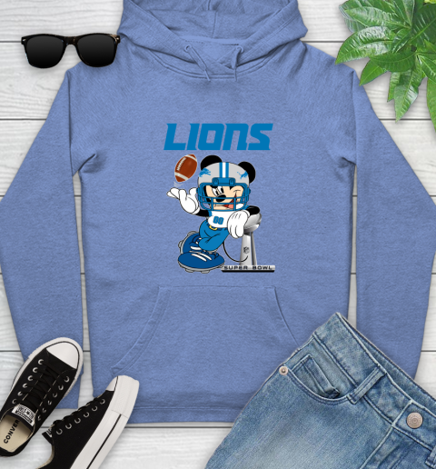 NFL Detroit Lions Mickey Mouse Disney Super Bowl Football T Shirt Youth Hoodie 12