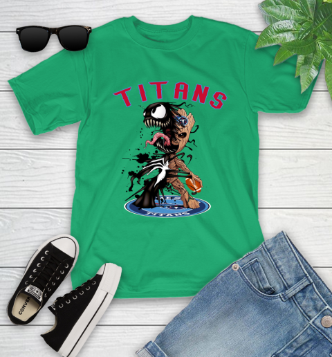 NFL Tennessee Titans Football Venom Groot Guardians Of The Galaxy Youth T-Shirt 6
