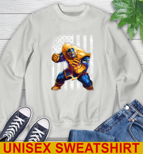 NFL Football Seattle Seahawks Thanos Marvel American Flag Shirt Sweatshirt 5