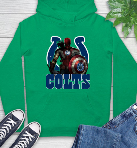 NFL Captain America Thor Spider Man Hawkeye Avengers Endgame Football Indianapolis Colts Hoodie 8