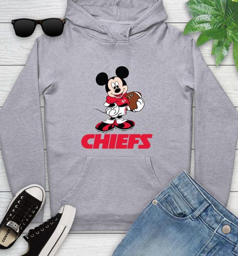 NFL Football Kansas City Chiefs Cheerful Mickey Mouse Shirt Youth Hoodie 6