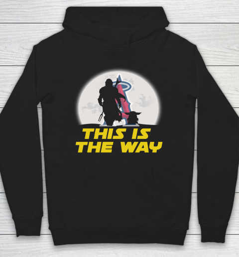 Los Angeles Angels MLB Baseball Star Wars Yoda And Mandalorian This Is The Way Hoodie