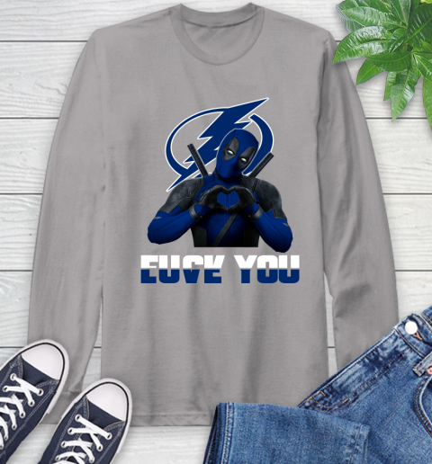 NHL Tampa Bay Lightning Deadpool Love You Fuck You Hockey Sports Long Sleeve T-Shirt 6