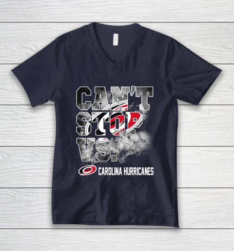 NHL Carolina Hurricanes Hockey Can't Stop Vs V-Neck T-Shirt 2