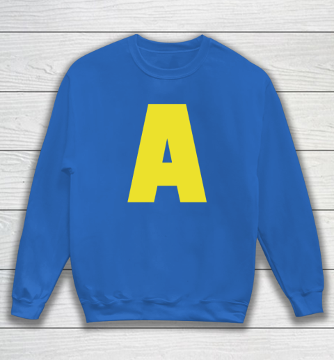 Yellow A On Red For Alvin Halloween Costume Sweatshirt 6