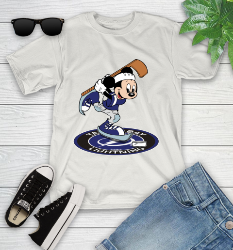 NHL Hockey Tampa Bay Lightning Cheerful Mickey Disney Shirt Youth T-Shirt 12