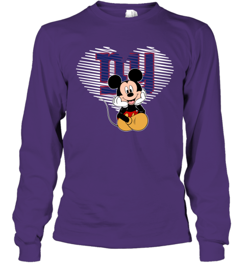 NFL New York Giants The Heart Mickey Mouse Disney Football T Shirt 1QWrZuR9Hkn long sleeve tee 14 95 151514 front purple