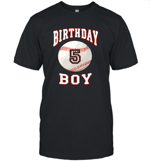 Kids Baseball Bday 5th Birthday Boy Shirt for 5 Years Old Gift Unisex Jersey Tee