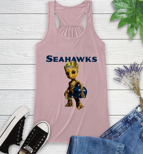Seattle Seahawks NFL Football Groot Marvel Guardians Of The Galaxy Racerback Tank 11