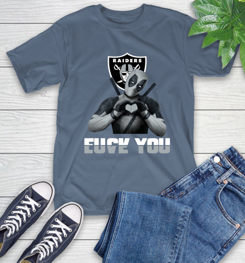 NHL Oakland Raiders Deadpool Love You Fuck You Football Sports T-Shirt 8