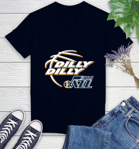 NBA Utah Jazz Dilly Dilly Basketball Sports Women's V-Neck T-Shirt 3