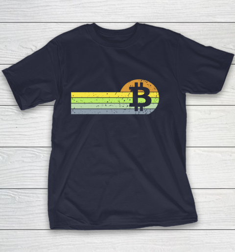 Bitcoin BTC Vintage Sunset Crypto Cryptocurrency Blockchain Youth T-Shirt 2